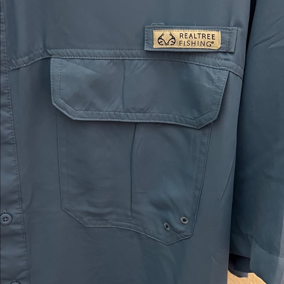 Realtree Fishing Blue Performance Shirt Men’s 3XL | Quick Dry Vented Outdoor Top - Picture 3 of 5